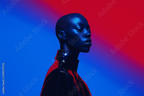 Portrait of a Person with Blue Skin