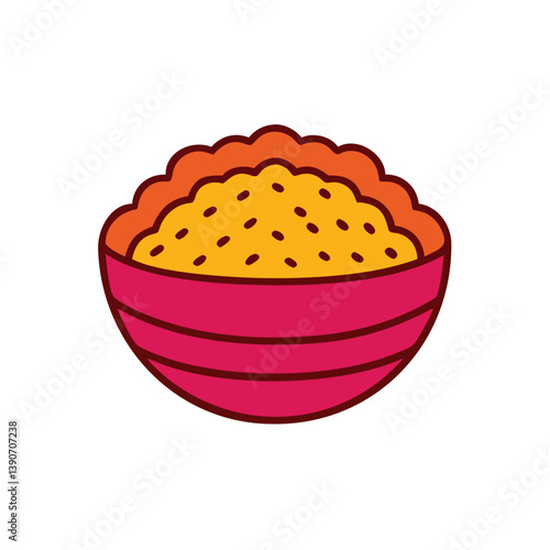 Delicious Risotto In A Bowl Vector Illustration For Food And Cooking Designs