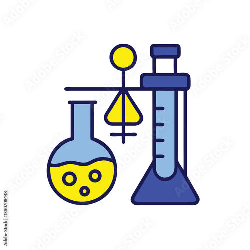 Science Icon Set Laboratory Glassware And Instruments For Chemical Experiments And Research