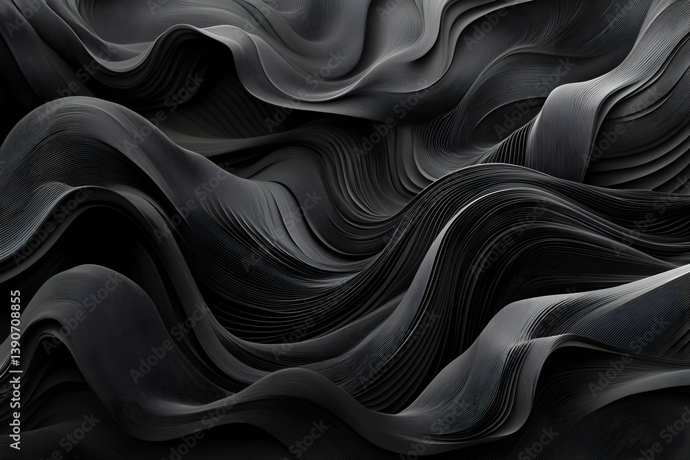 Obraz premium Dark Wave Abstract 3D Illustration