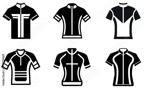 Vector Illustration of Different Cycling Jersey Styles