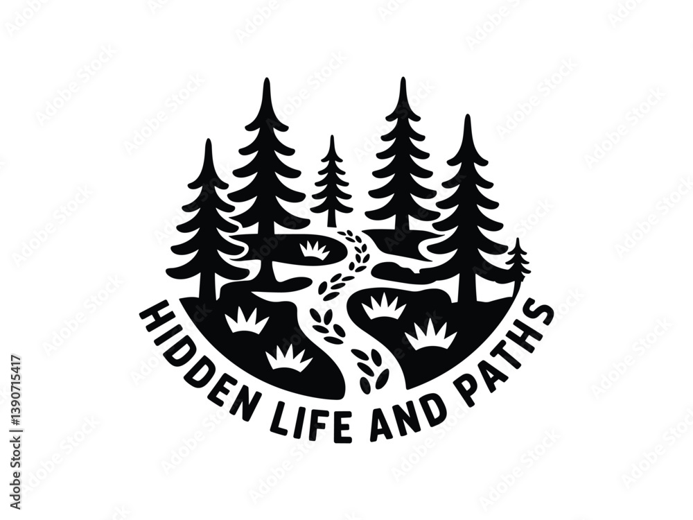 Fototapeta premium Forest Silhouettes: Nature & Wilderness Vector Designs