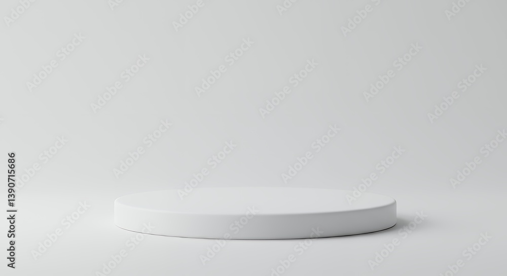 Showcase Round White Pedestal For Product Display Presentation Mockup Showcase Round White Pedestal For Product Display Presentation Mockup