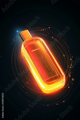 Obraz na płótnie flash drive with data transfer illustration w salonie