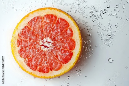 Obraz na płótnie Grapefruit in water on white background w salonie