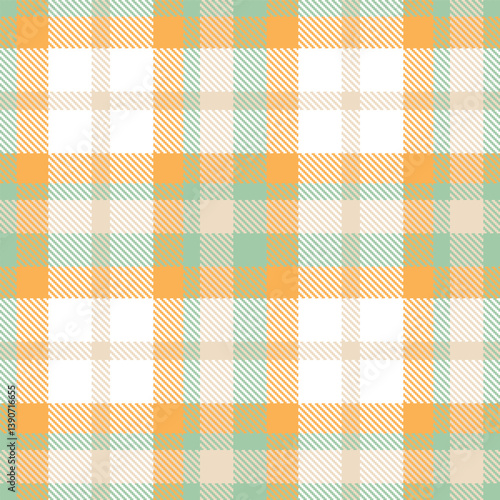 Contemporary Seamless Tartan featuring Dusty greenish grey and Vintage butterscotch Fabric Design
