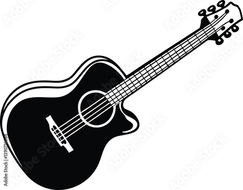 acoustic guitar isolated on white, red, acoustic, metal, object, concert