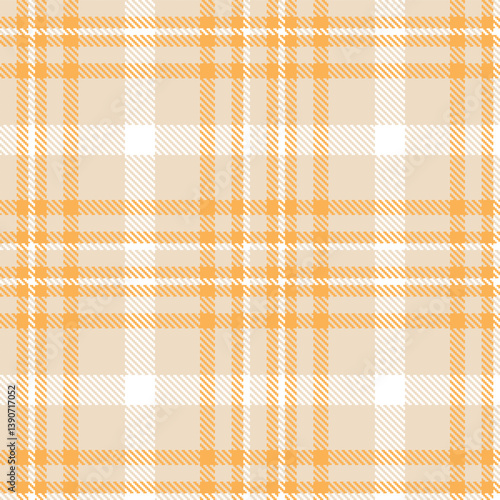 Dusty light peach and Neon butterscotch Seamless Tartan Fabric Design