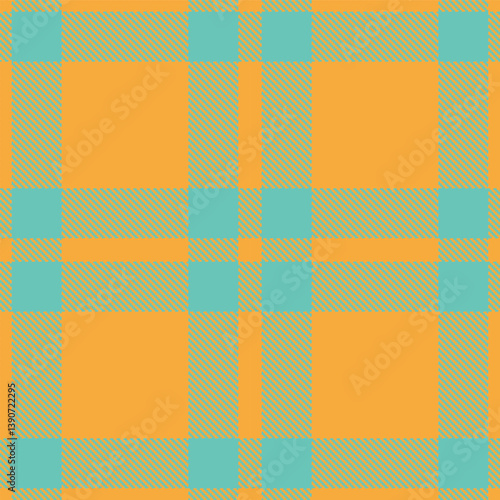 Plaid pattern seamless. Dusky butterscotch & Pastel pale teal Tartan Fabric Design. 
