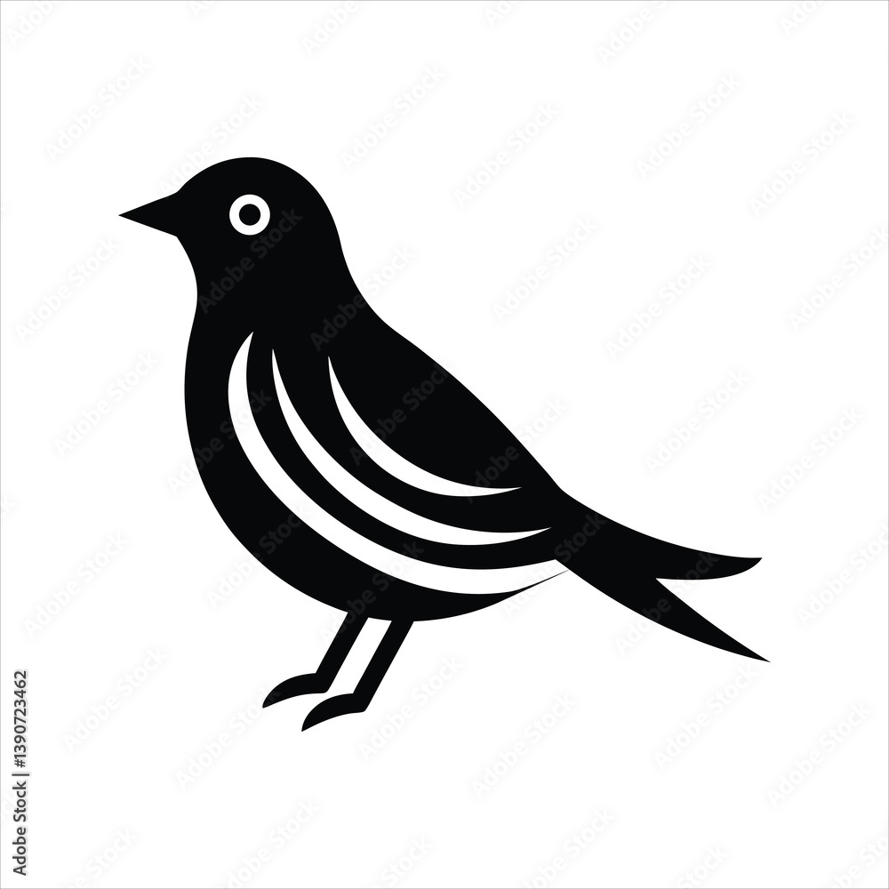 Obraz premium Simple Bird Silhouette Logo Vector Illustration