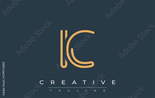 IC Minimalistic Line Art Logo Design with Abstract Lettering. Abstract minimalistic logo design featuring a sleek line art style.