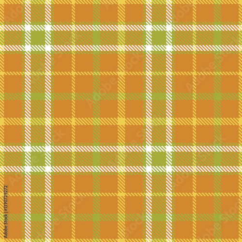 Classic dull orange Seamless Tartan with Fire booger accents Fabric Design