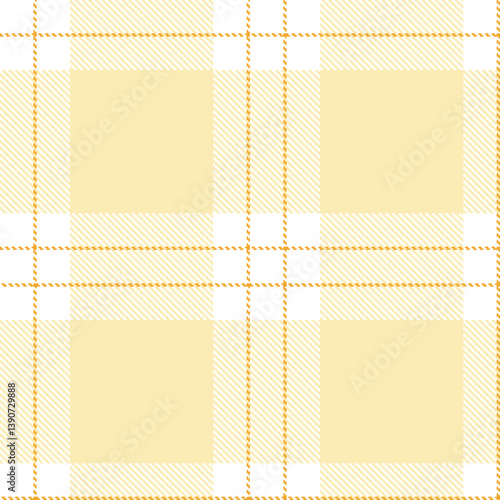 Dusky white Seamless Tartan with Bright butterscotch accents Fabric Design