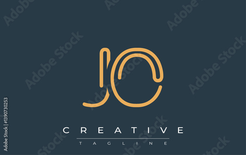 JO Minimalistic Line Art Logo Design with Abstract Lettering. Abstract minimalistic logo design featuring a sleek line art style.