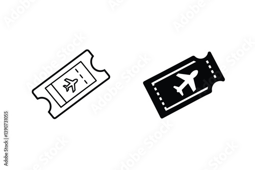 Airline Ticket Vector Illustration For Travel And Vacation Designs Minimal Style