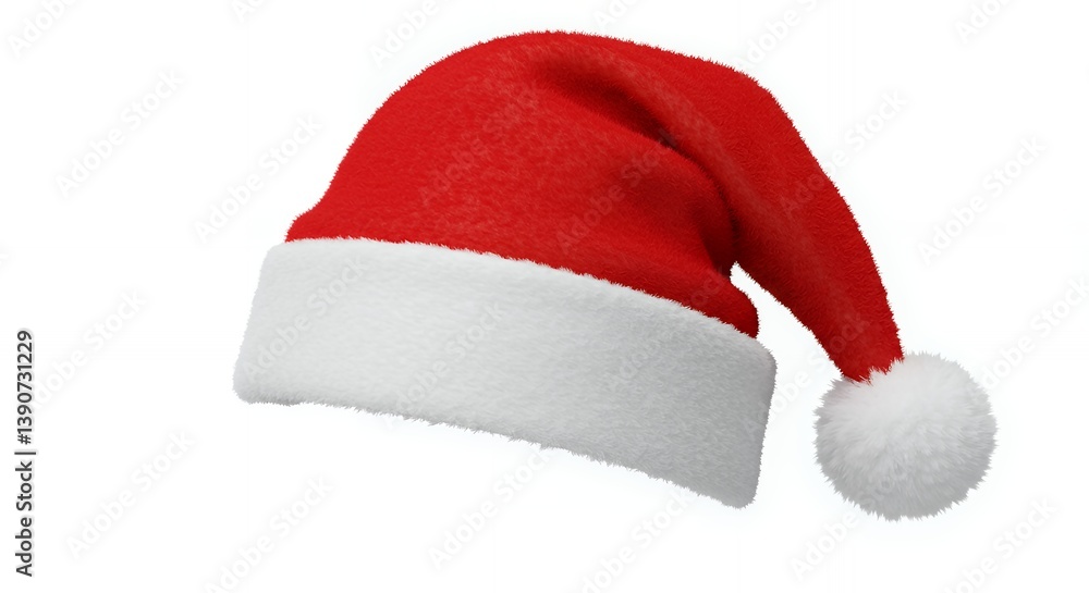 Festive Santa Hat Isolated on White Background for Holiday Celebrations Festive Santa Hat Isolated on White Background for Holiday Celebrations