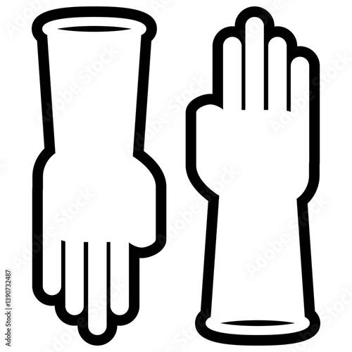 Obraz na płótnie A Pair of Rubber Gloves Icon w salonie