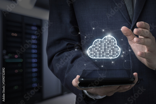 Papier peint Digital cloud for managing the future.