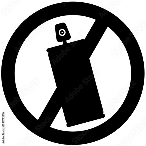 Obraz na płótnie A Spray Paint Can Ban Icon w salonie