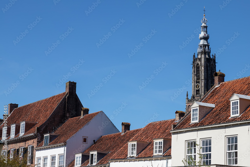 Obraz premium Wall houses in the old part of the city of Amersfoort.
