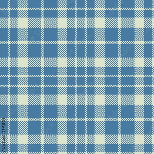 Light dull blue and Warm light grey Seamless Tartan Fabric Design