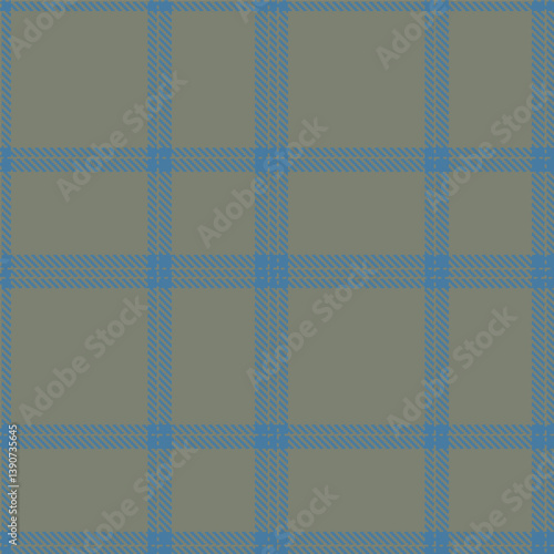 Contemporary Seamless Tartan featuring Classic medium grey and Iridescent dull blue Fabric Design