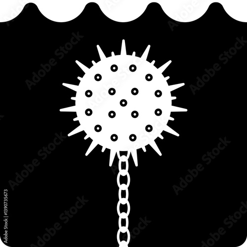 Obraz na płótnie Naval Mine Icon w salonie