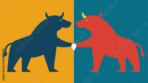 Bull and Bear with Handshake A bull and bear shaking hands symbolizing the ability of financial regulators to maintain peace and fairness between opposing market forces.