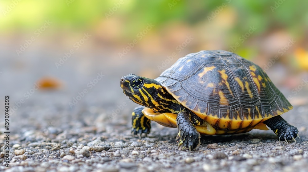 Adorable Small Turtle: A Charming Reptile with a Shell Moving Gracefully Adorable Small Turtle: A Charming Reptile with a Shell Moving Gracefully