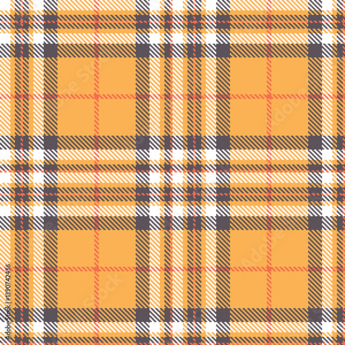 Neon butterscotch and Vivid slate grey Seamless Tartan Fabric Design
