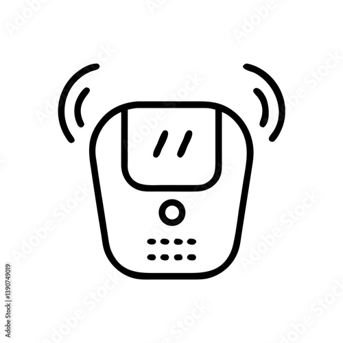 Carbon monoxide detector icon emitting warning signal