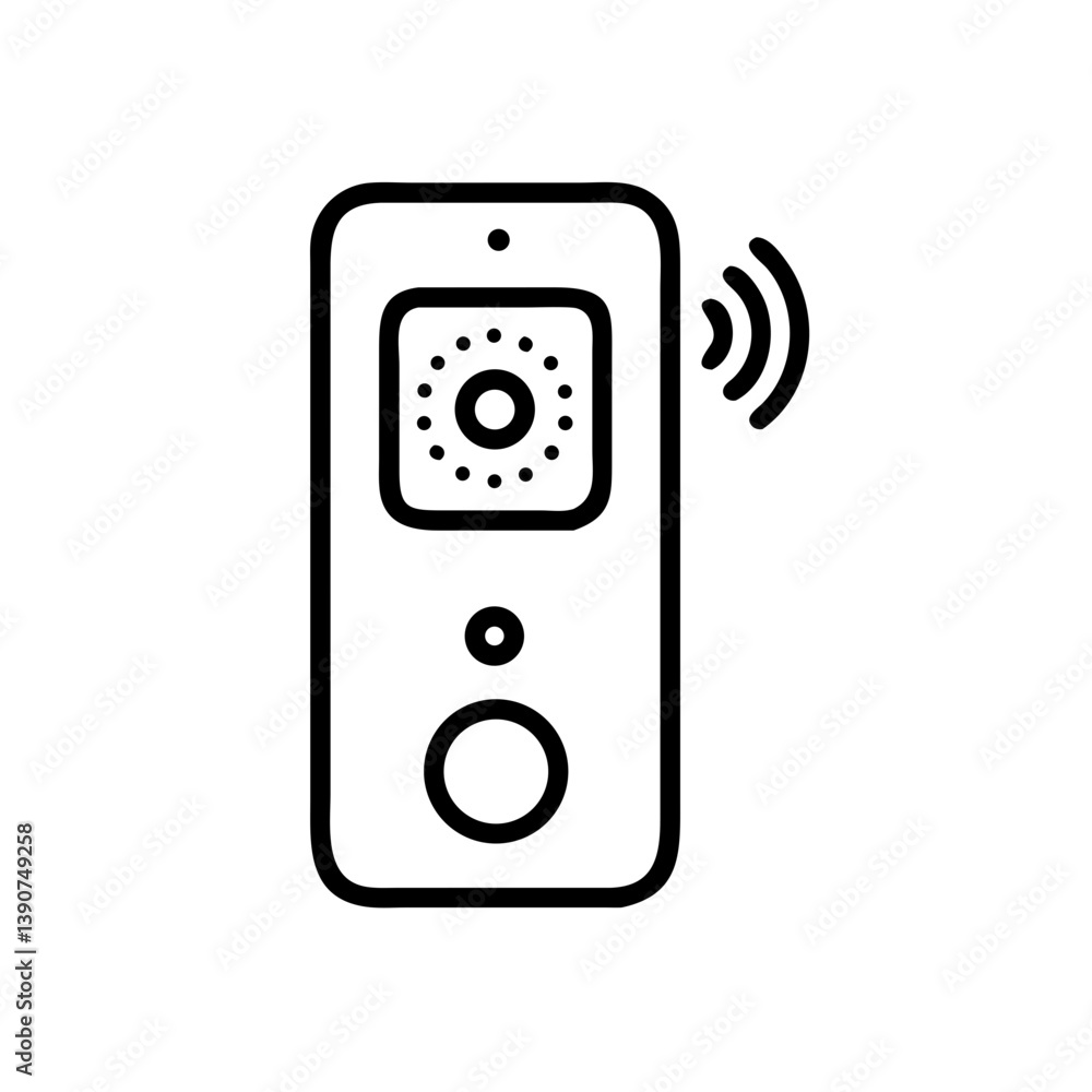 Doorbell camera icon wireless device illustration Doorbell camera icon wireless device illustration