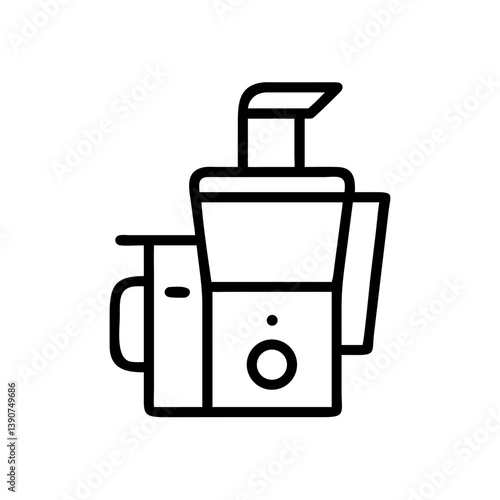 Juicer machine line art icon on white background