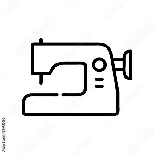 Sewing machine icon in outline style on white background