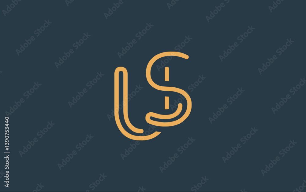 Fototapeta premium US Minimalistic Line Art Logo Design with Abstract Lettering. Abstract minimalistic logo design featuring a sleek line art style.