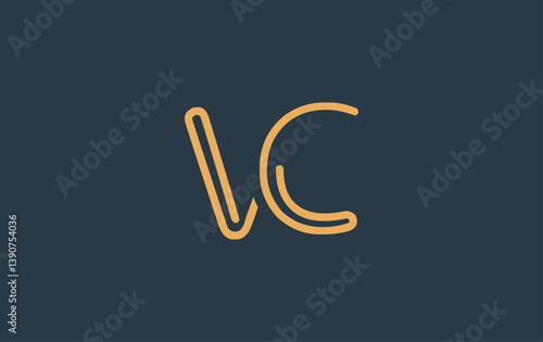 VC Minimalistic Line Art Logo Design with Abstract Lettering. Abstract minimalistic logo design featuring a sleek line art style.