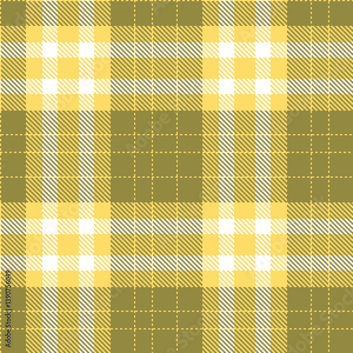 Plaid pattern seamless. Mellow pale gold & Sandy drab Tartan Fabric Design. 