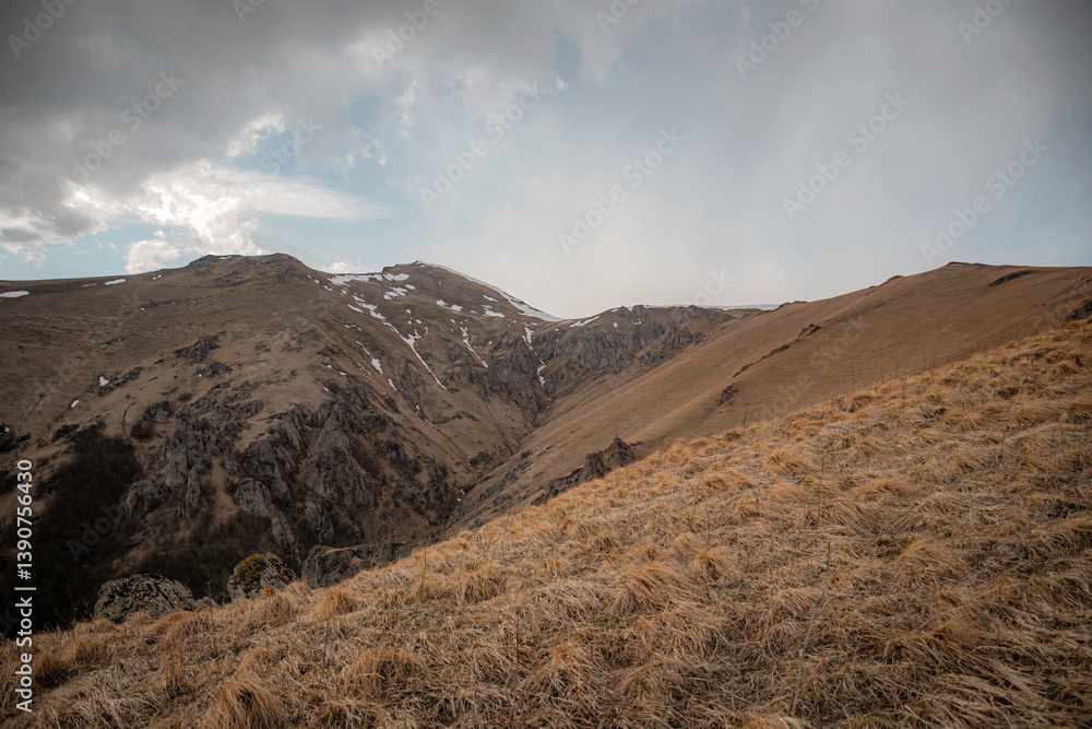 mountain landscape with clouds