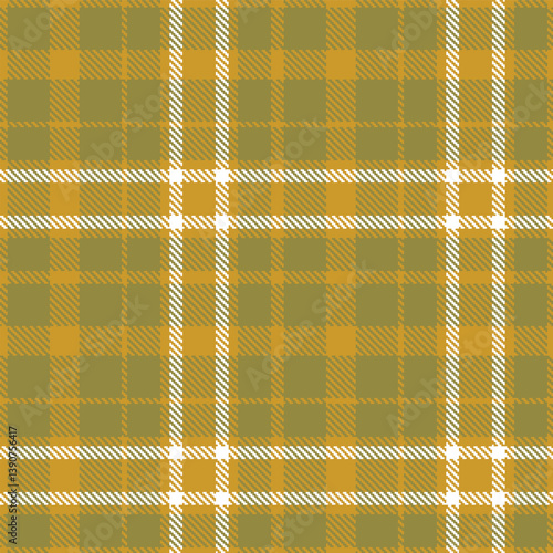 Dark ochre Tartan patterns fabric texture. Contemporary Dark drab Seamless Tartan