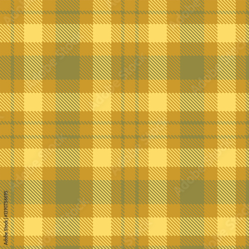 Light ochre Tartan patterns fabric texture. Contemporary Deep drab Seamless Tartan