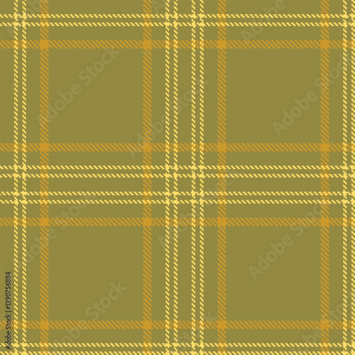 Smoky drab Seamless Tartan with Light pale gold accents Fabric Design