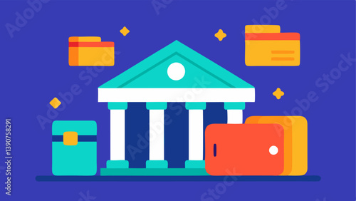Bank and Wallets An illustration of a bank building alongside open wallets indicating financial support and consumer spending through BNPL services.