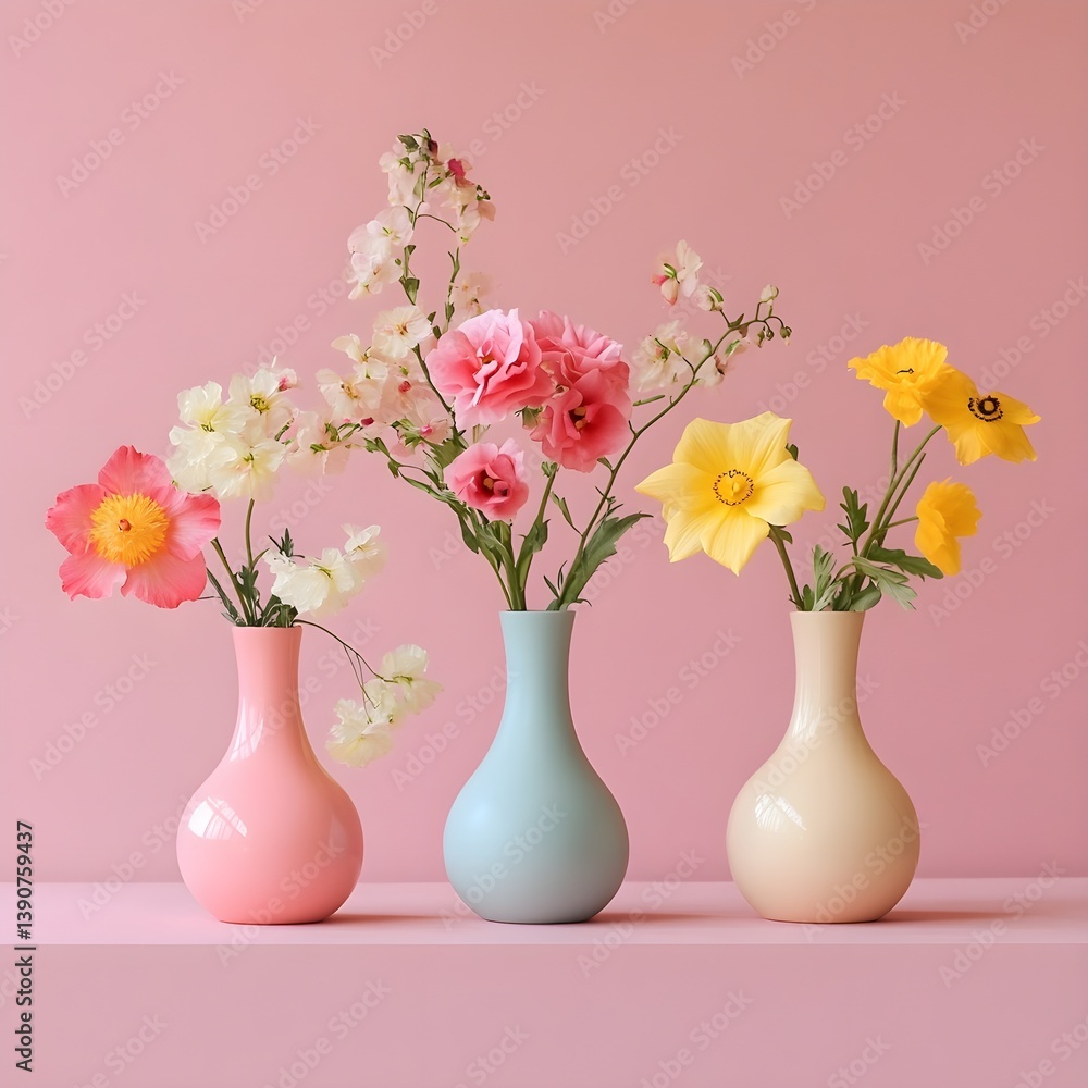 Beautiful Vase of Freesias with Soft Background Beautiful Vase of Freesias with Soft Background