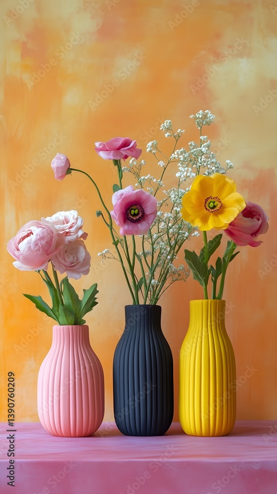 Bright Freesias in a Stylish Vases Bright Freesias in a Stylish Vases