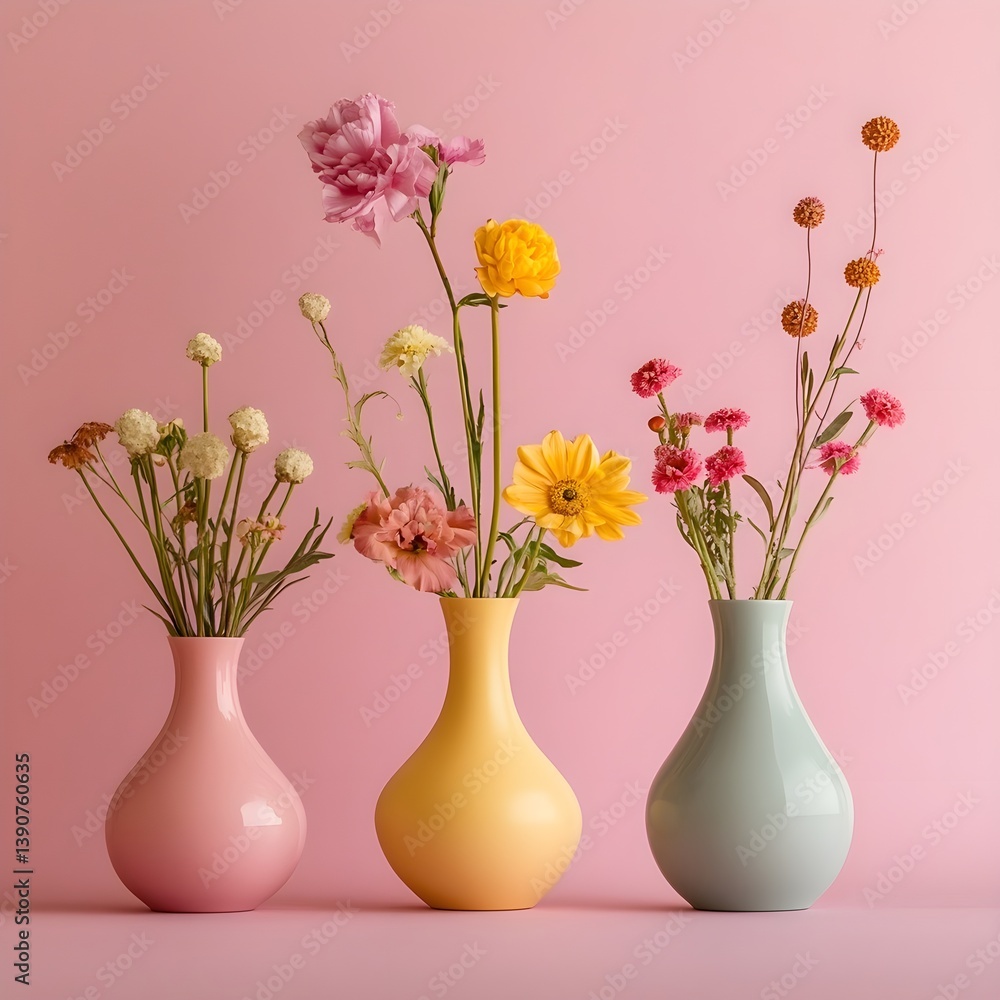 Modern Home Décor with Freesias in Vases Modern Home Décor with Freesias in Vases