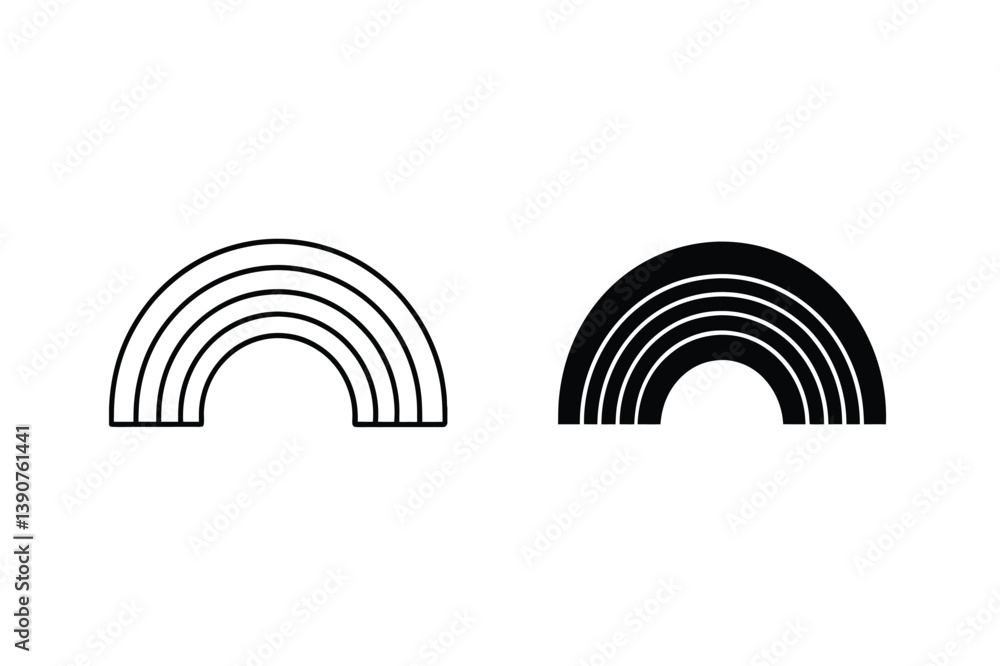 Rainbow Icon Set Minimalist Outline And Solid Style Graphic Resources Vector Rainbow Icon Set Minimalist Outline And Solid Style Graphic Resources Vector
