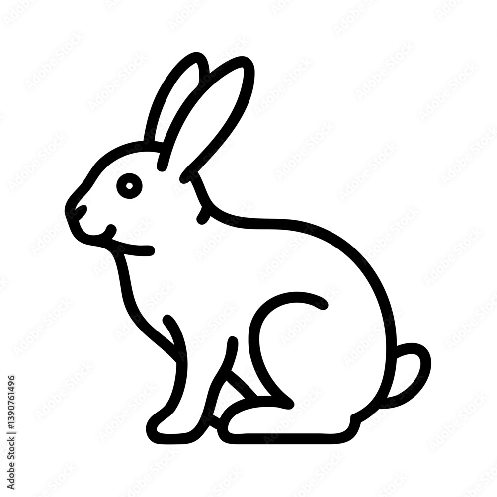 Obraz premium Rabbit icon in a simple outline design