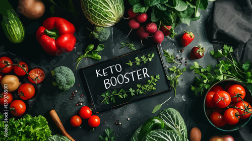 Beautiful web design background landing page weight loss "KETO BOOSTER"