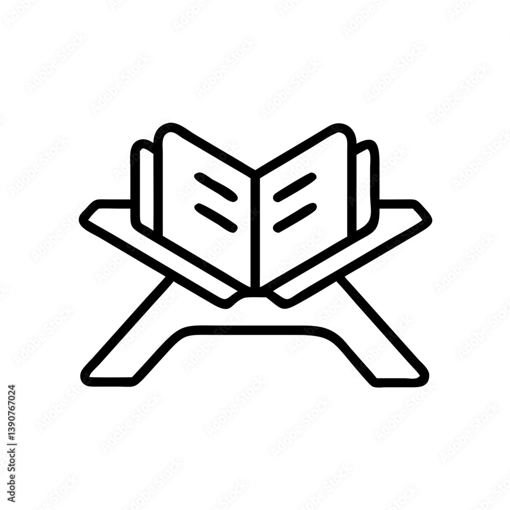 Open Book on Stand in Minimalist Style Open Book on Stand in Minimalist Style