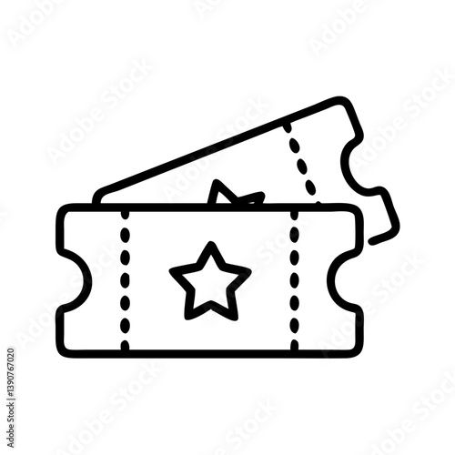 Two ticket stubs with stars outline in a minimalist style  